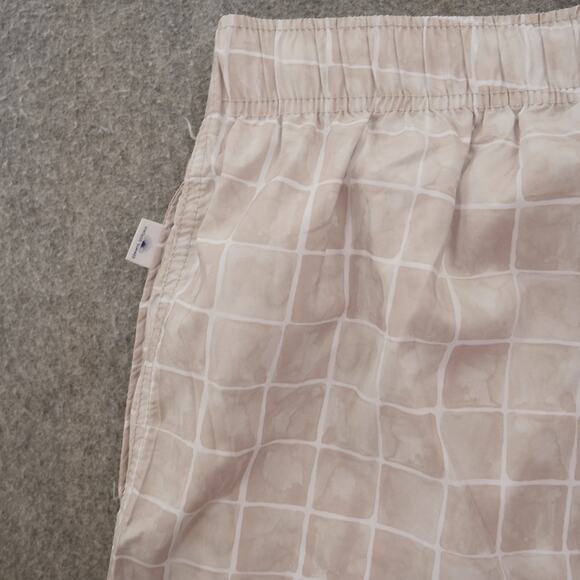 Vintage Summer Board Shorts Mens Large Blue Swim Surf Drawstring Print New - Picture 14 of 14